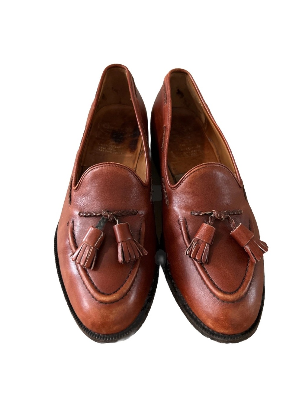 Church’s Men’s Cognac Leather Loafers with Tassel Size 8.5 Made In England